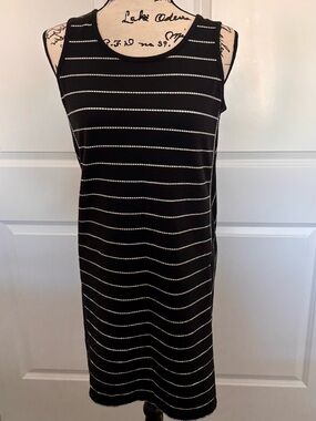 Black Striped Sleeveless Summer Dress